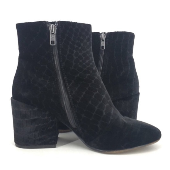 ASH Erika Black Velvet Block Heel Booties - Picture 5 of 6